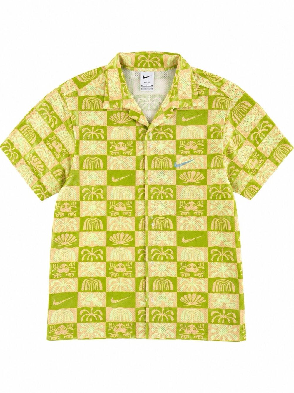 Nike Dri-FIT Sport Casual Shirt Mens S Green Tropical AOP DV0041-294 NWT